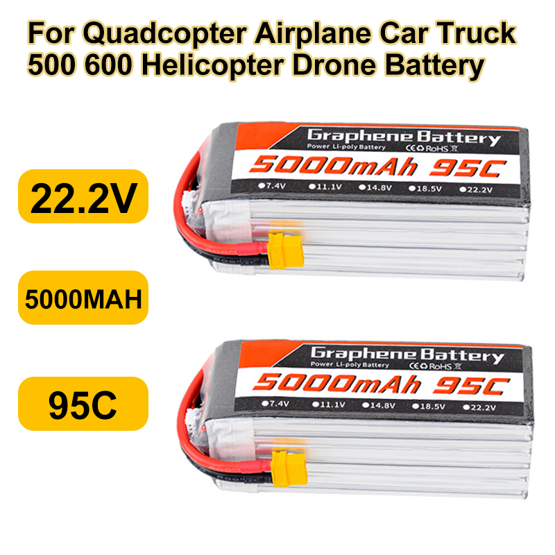6S Lipo Battery 22.2V 5000Mah - 95C 22,2V 6S 5000mAh Lipo pil,