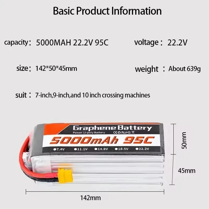 95C 22.2V 6S 5000mAh Lipo Pil, - 6S Lipo Battery 22.2V 5000Mah incelemesi ve fiyatı